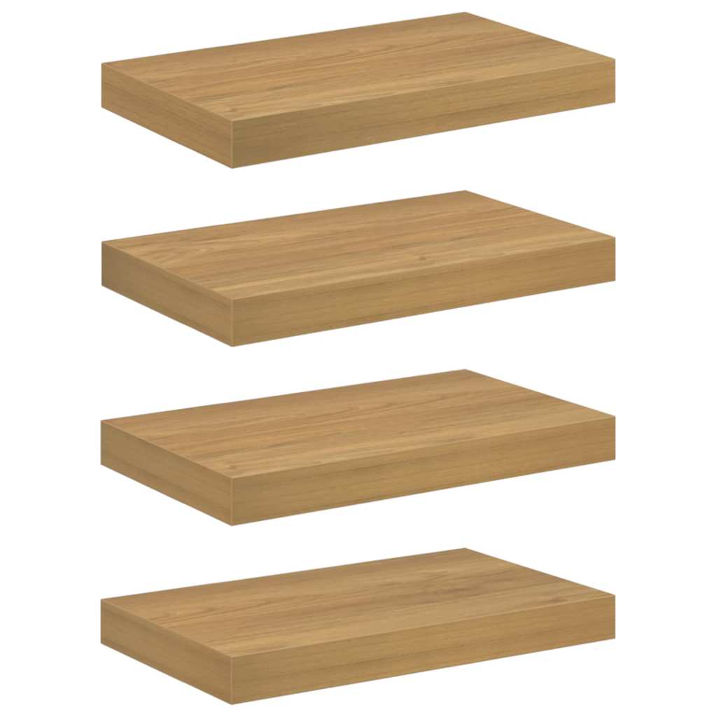Wandplank met opslag 4 pcs Bruin 40 x 23,5 x 4 cm Bewerkt hout is nu te koop bij PeponiXL, paradijselijk wonen!