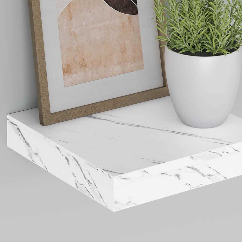Wandplank met opslag Wit Marmer 23 x 23,5 x 4 cm Bewerkt hout is nu te koop bij PeponiXL, paradijselijk wonen!