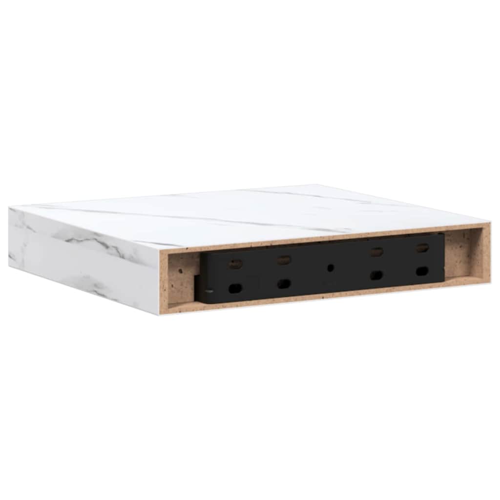 Wandplank met opslag Wit Marmer 23 x 23,5 x 4 cm Bewerkt hout is nu te koop bij PeponiXL, paradijselijk wonen!