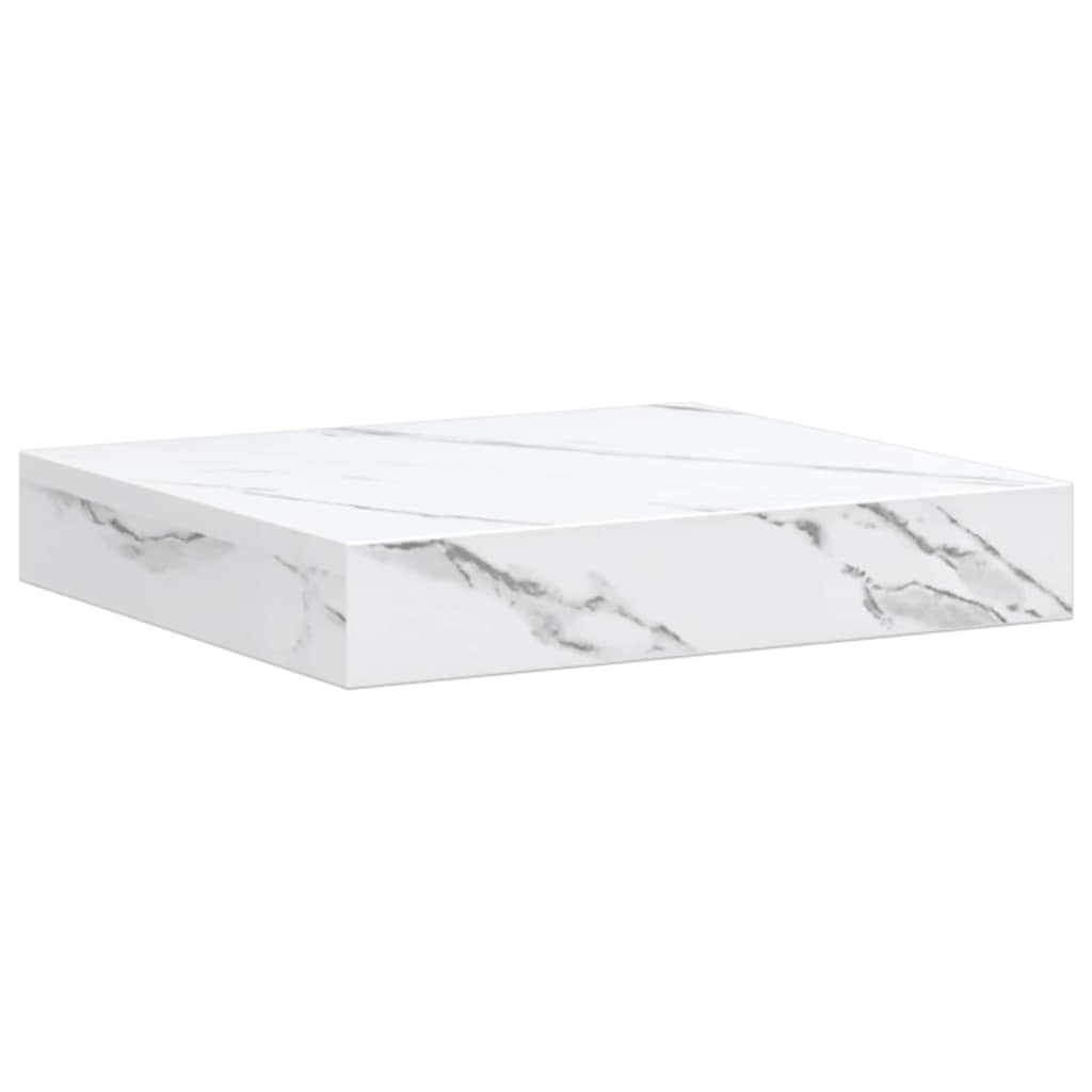 Wandplank 2 pcs Wit Marmer 23 x 23,5 x 4 cm Bewerkt hout is nu te koop bij PeponiXL, paradijselijk wonen!