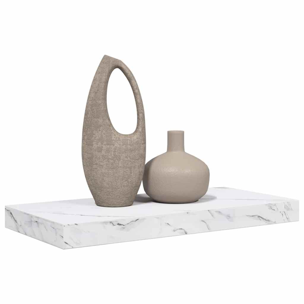 Wandplank Wandgemonteerd Wit Marmer 50 x 23 x 4 cm Bewerkt hout is nu te koop bij PeponiXL, paradijselijk wonen!