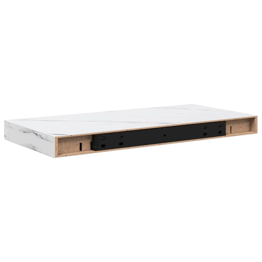 Wandplank 4 pcs Wit Marmer 50 x 23,5 x 4 cm Bewerkt hout is nu te koop bij PeponiXL, paradijselijk wonen!