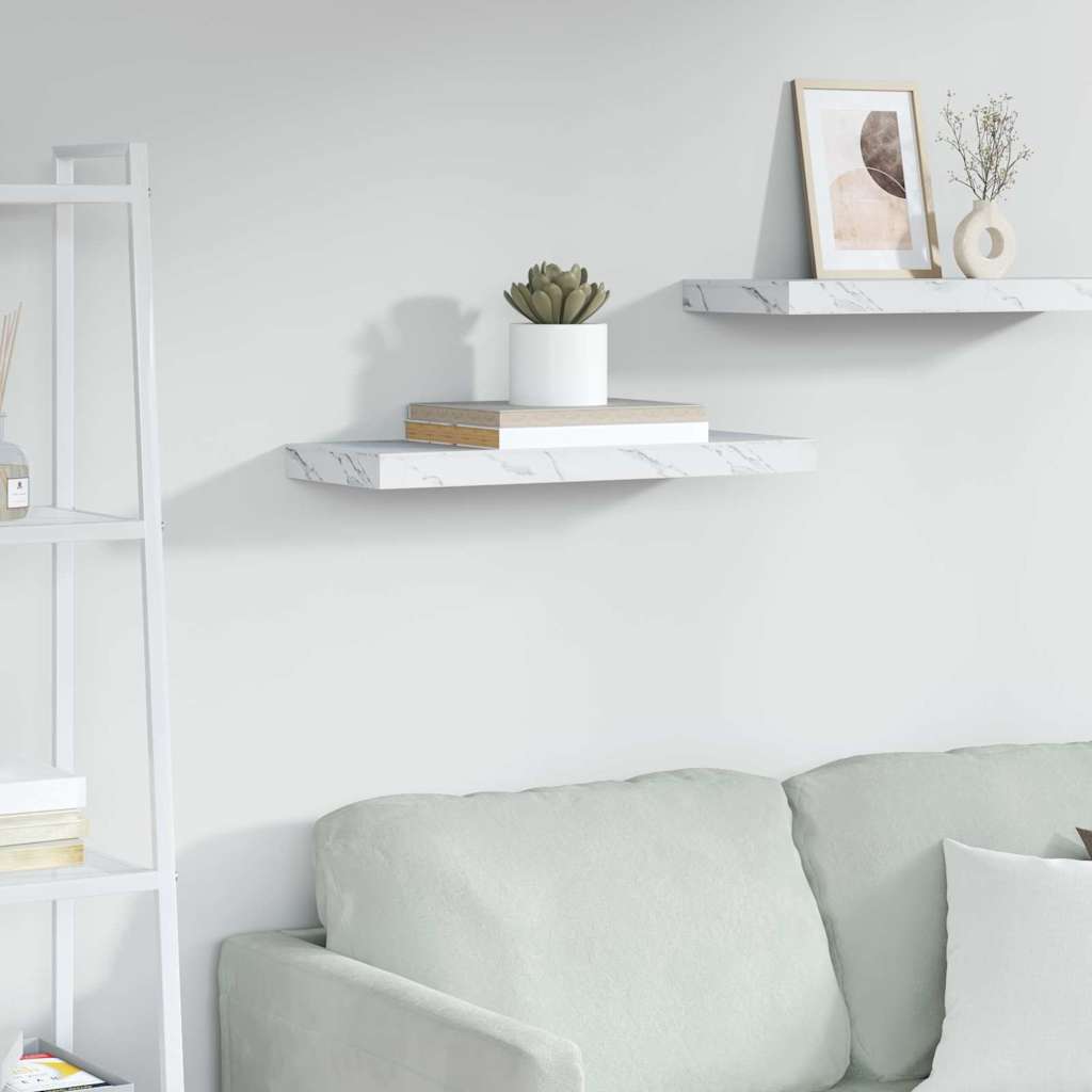 Wandplank Wandgemonteerd Wit Marmer 60 x 23 x 4 cm Bewerkt hout is nu te koop bij PeponiXL, paradijselijk wonen!