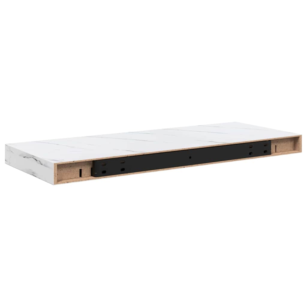 Wandplank Wandgemonteerd Wit Marmer 60 x 23 x 4 cm Bewerkt hout is nu te koop bij PeponiXL, paradijselijk wonen!
