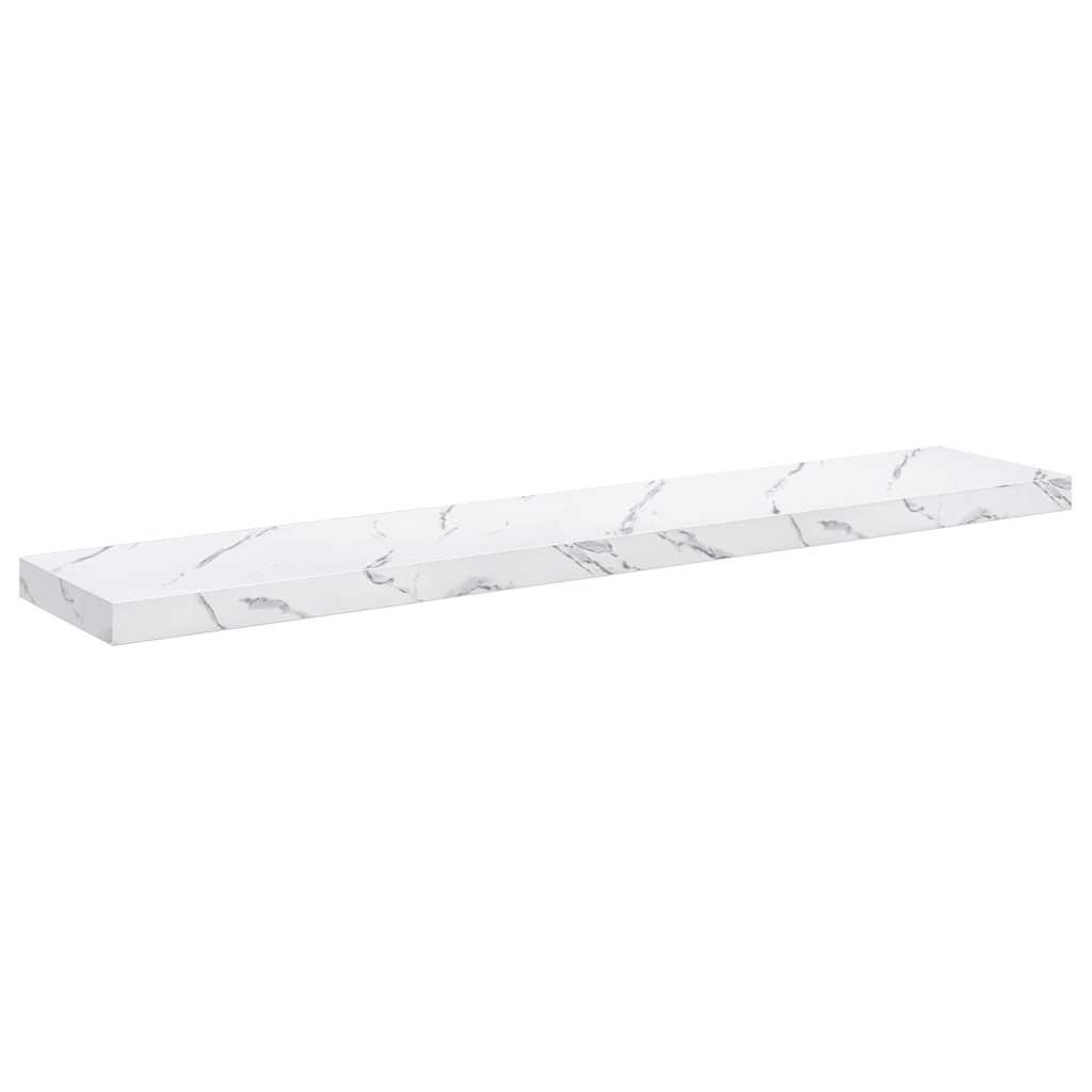 Wandplank 2 pcs Wit Marmer 120 x 23,5 x 4 cm Bewerkt hout is nu te koop bij PeponiXL, paradijselijk wonen!