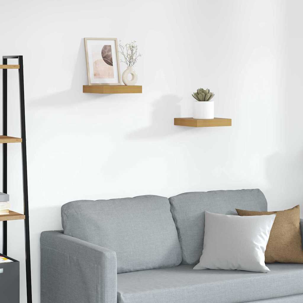 Wandplank met opslag 2 pcs Beige 23 x 23,5 x 4 cm Bewerkt hout is nu te koop bij PeponiXL, paradijselijk wonen!
