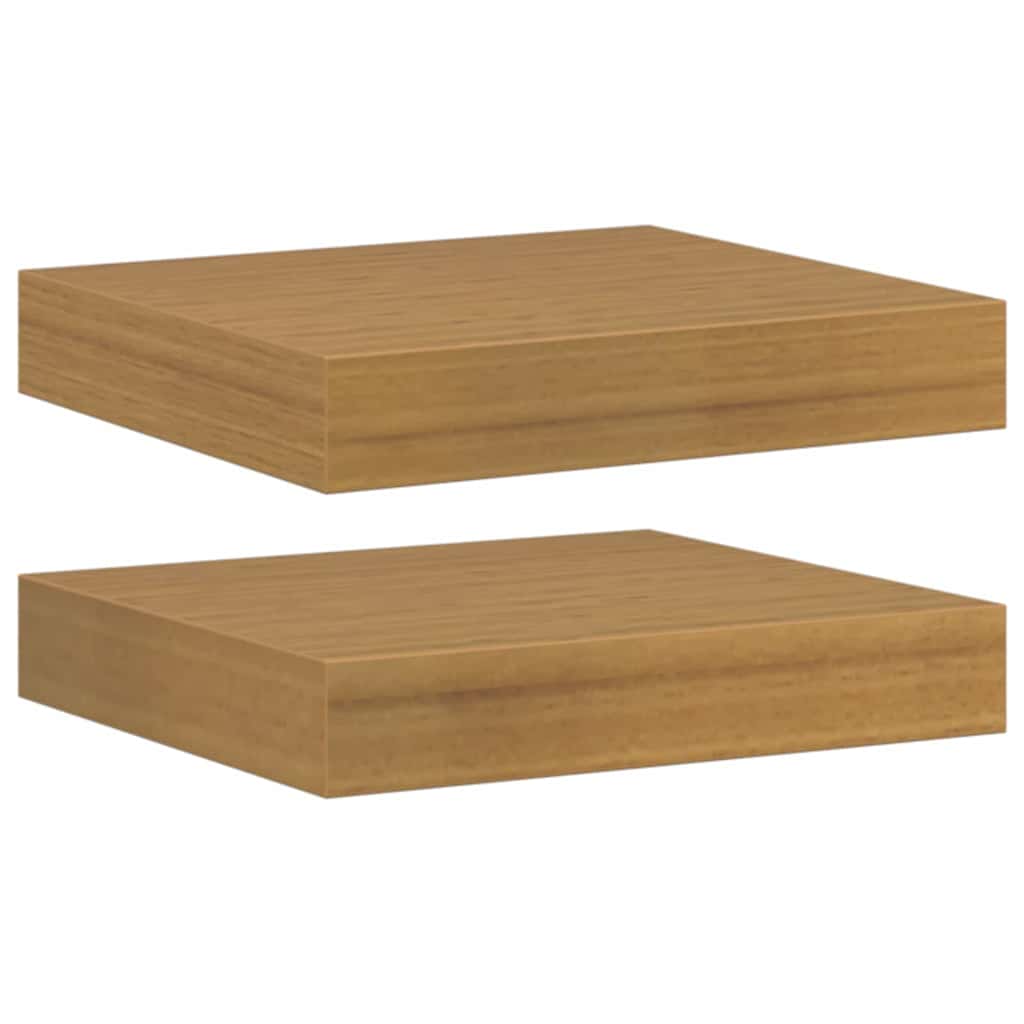 Wandplank met opslag 2 pcs Beige 23 x 23,5 x 4 cm Bewerkt hout is nu te koop bij PeponiXL, paradijselijk wonen!