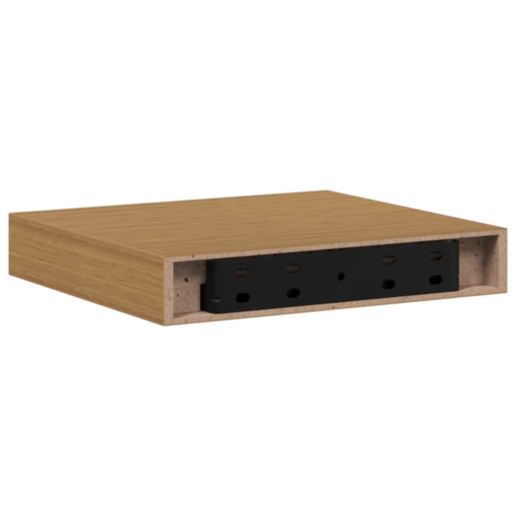 Wandplank met opslag 2 pcs Beige 23 x 23,5 x 4 cm Bewerkt hout is nu te koop bij PeponiXL, paradijselijk wonen!
