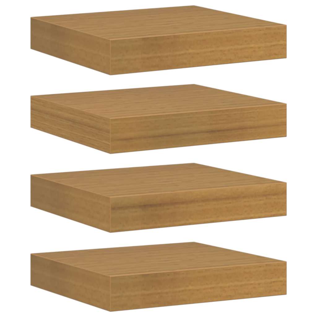 Wandplank met opslag 4 pcs Beige 23 x 23,5 x 4 cm Bewerkt hout is nu te koop bij PeponiXL, paradijselijk wonen!