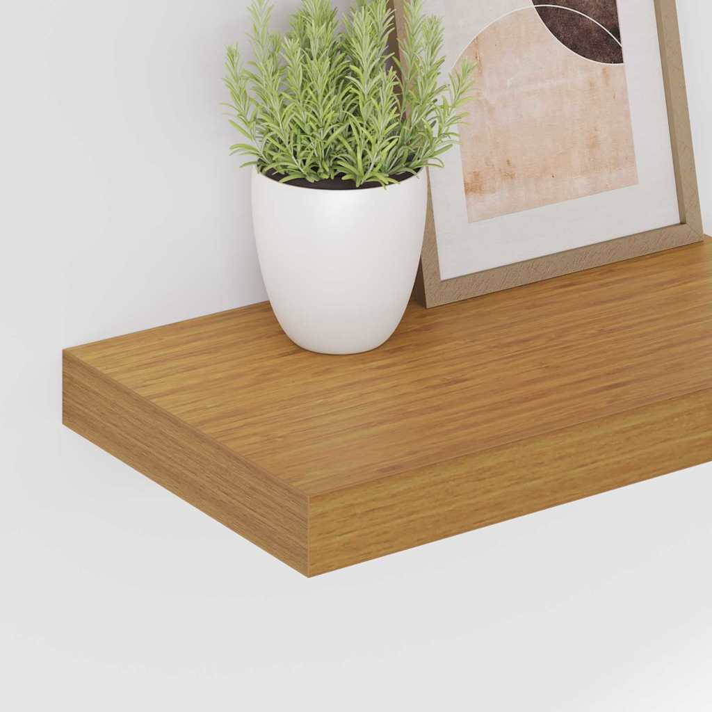 Wandplank met opslag 2 pcs Beige 40 x 23,5 x 4 cm Bewerkt hout is nu te koop bij PeponiXL, paradijselijk wonen!