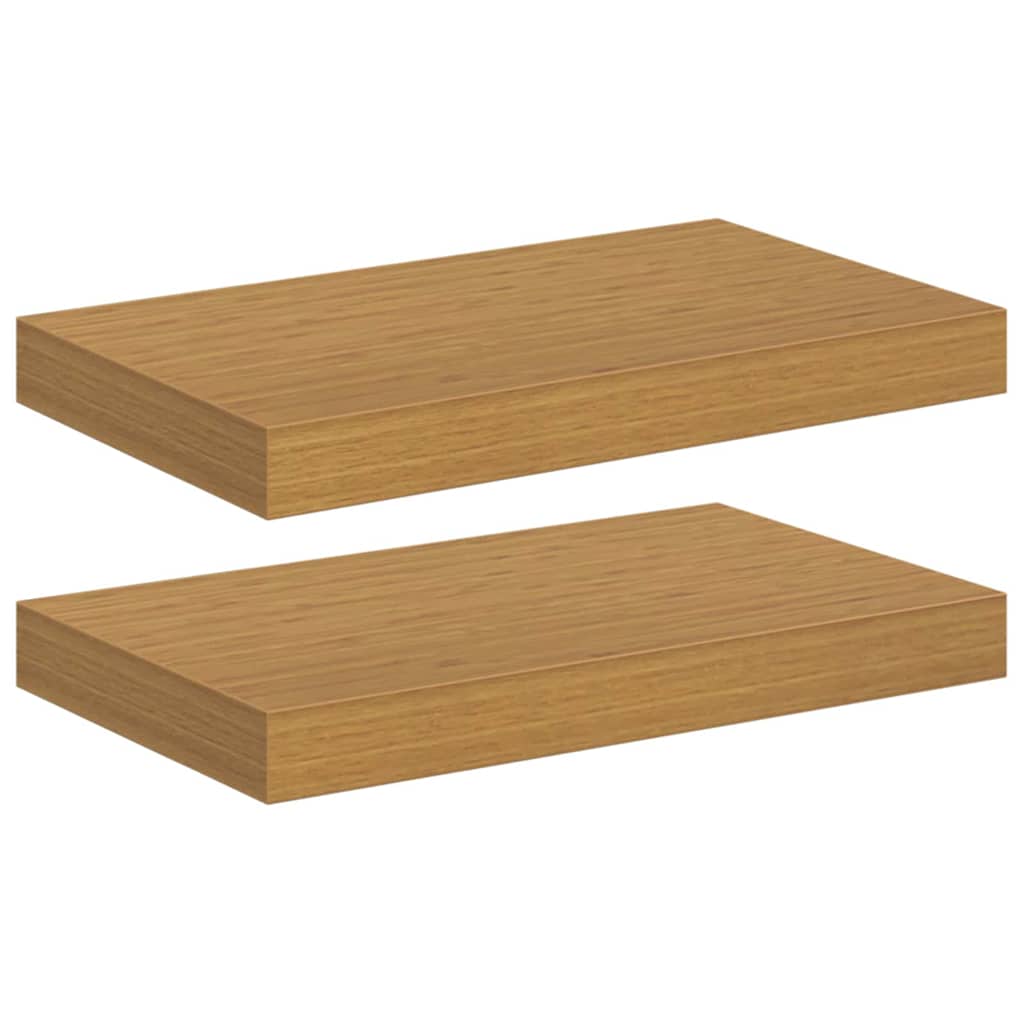 Wandplank met opslag 2 pcs Beige 40 x 23,5 x 4 cm Bewerkt hout is nu te koop bij PeponiXL, paradijselijk wonen!