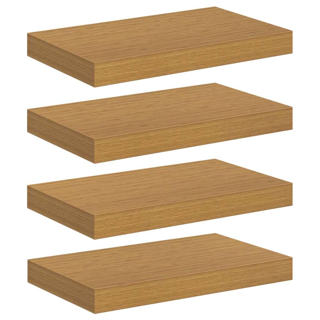 Wandplank met opslag 4 pcs Beige 40 x 23,5 x 4 cm Bewerkt hout is nu te koop bij PeponiXL, paradijselijk wonen!