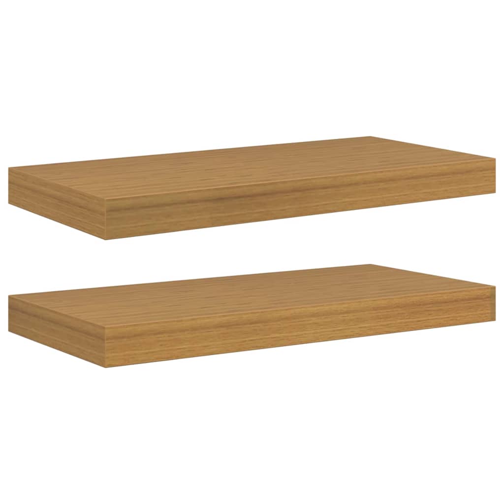 Wandplank met opslag 2 pcs Beige 50 x 23 x 4 cm Bewerkt hout is nu te koop bij PeponiXL, paradijselijk wonen!