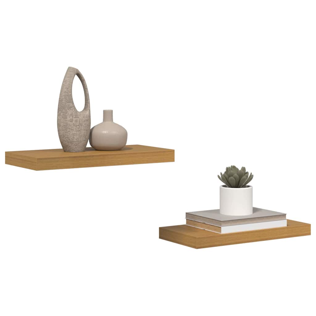Wandplank met opslag 2 pcs Beige 50 x 23 x 4 cm Bewerkt hout is nu te koop bij PeponiXL, paradijselijk wonen!