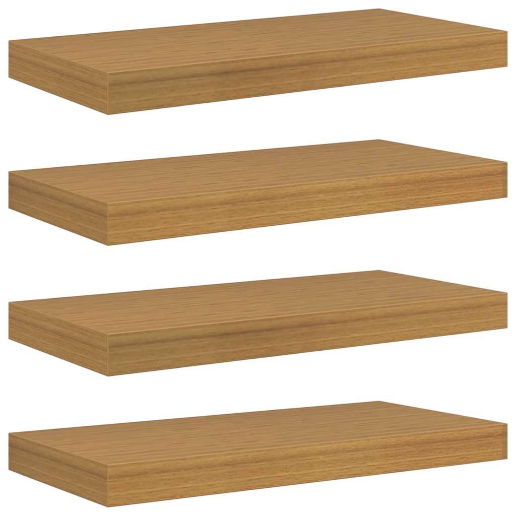 Wandplank met opslag 4 pcs Beige 50 x 23,5 x 4 cm Bewerkt hout is nu te koop bij PeponiXL, paradijselijk wonen!