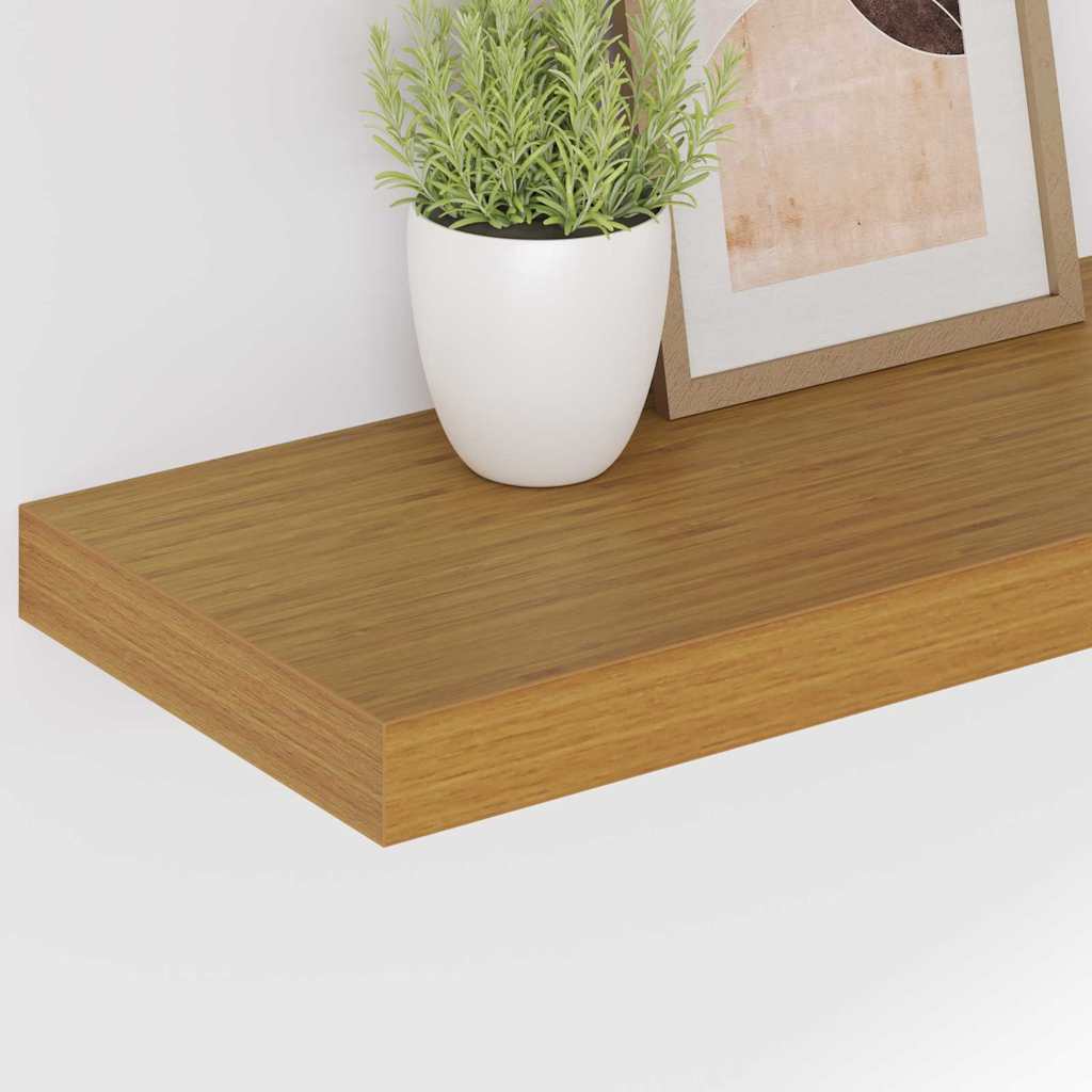 Wandplank met opslag 2 pcs Beige 60 x 23,5 x 4 cm Bewerkt hout is nu te koop bij PeponiXL, paradijselijk wonen!
