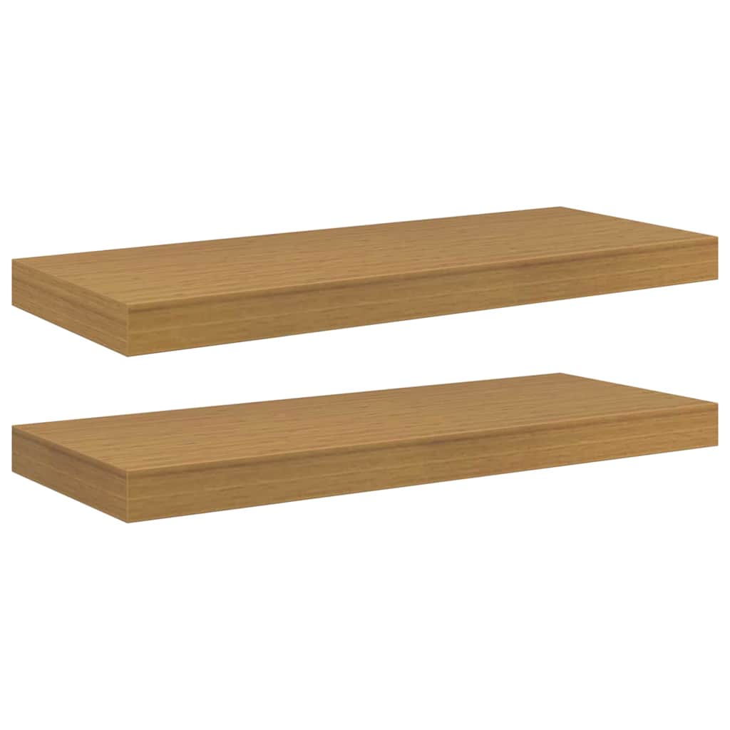 Wandplank met opslag 2 pcs Beige 60 x 23,5 x 4 cm Bewerkt hout is nu te koop bij PeponiXL, paradijselijk wonen!