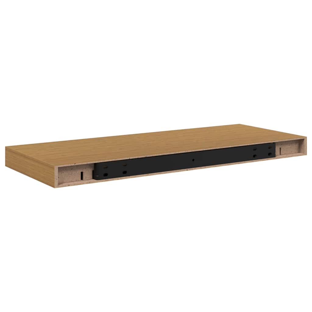 Wandplank met opslag 2 pcs Beige 60 x 23,5 x 4 cm Bewerkt hout is nu te koop bij PeponiXL, paradijselijk wonen!