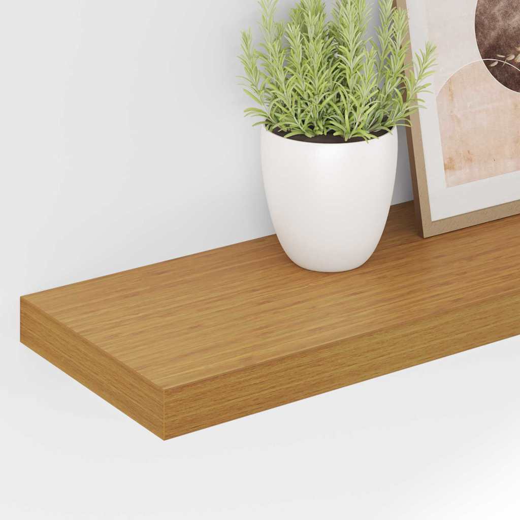 Wandplank met opslag 2 pcs Beige 80 x 23,5 x 4 cm Bewerkt hout is nu te koop bij PeponiXL, paradijselijk wonen!
