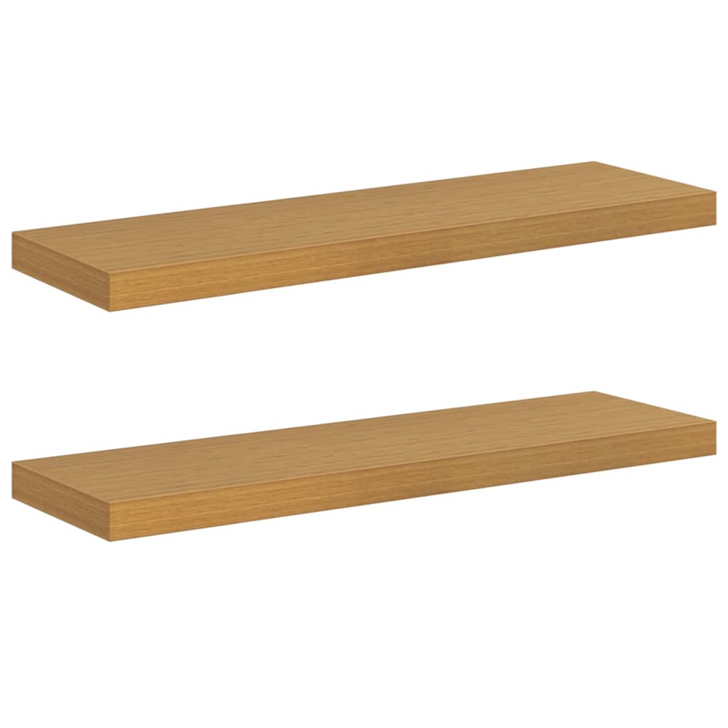 Wandplank met opslag 2 pcs Beige 90 x 23,5 x 4 cm Bewerkt hout is nu te koop bij PeponiXL, paradijselijk wonen!