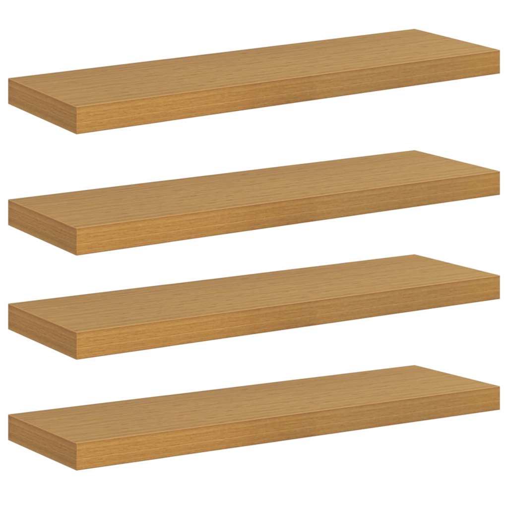 Wandplank met opslag 4 pcs Beige 90 x 23,5 x 4 cm Bewerkt hout is nu te koop bij PeponiXL, paradijselijk wonen!