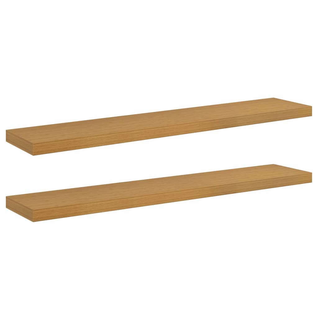 Wandplank met opslag 2 pcs Beige 120 x 23,5 x 4 cm Bewerkt hout is nu te koop bij PeponiXL, paradijselijk wonen!