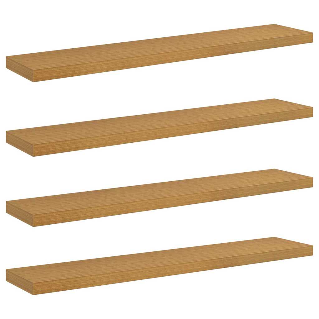 Wandplank met opslag 4 pcs Beige 120 x 23,5 x 4 cm Bewerkt hout is nu te koop bij PeponiXL, paradijselijk wonen!