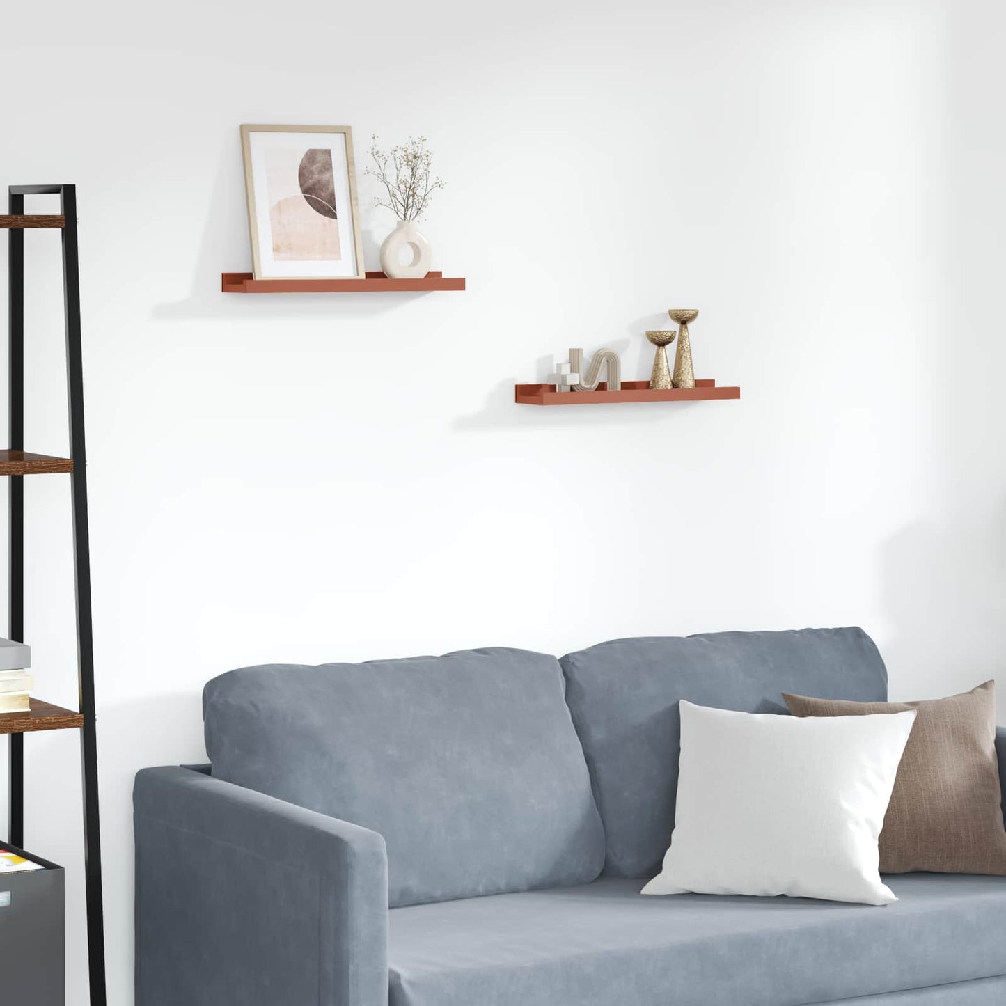 Wandplank met plank 2 pcs Rood 40 x 9 x 3 cm Bewerkt hout is nu te koop bij PeponiXL, paradijselijk wonen!