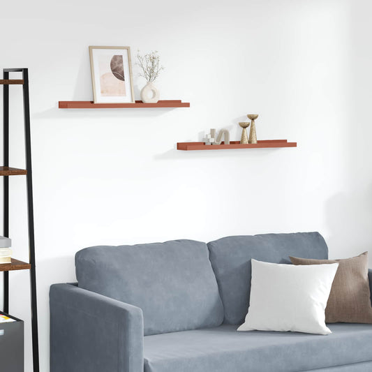 Wandplank met plank 2 pcs Rood 60 x 9 x 3 cm Bewerkt hout is nu te koop bij PeponiXL, paradijselijk wonen!
