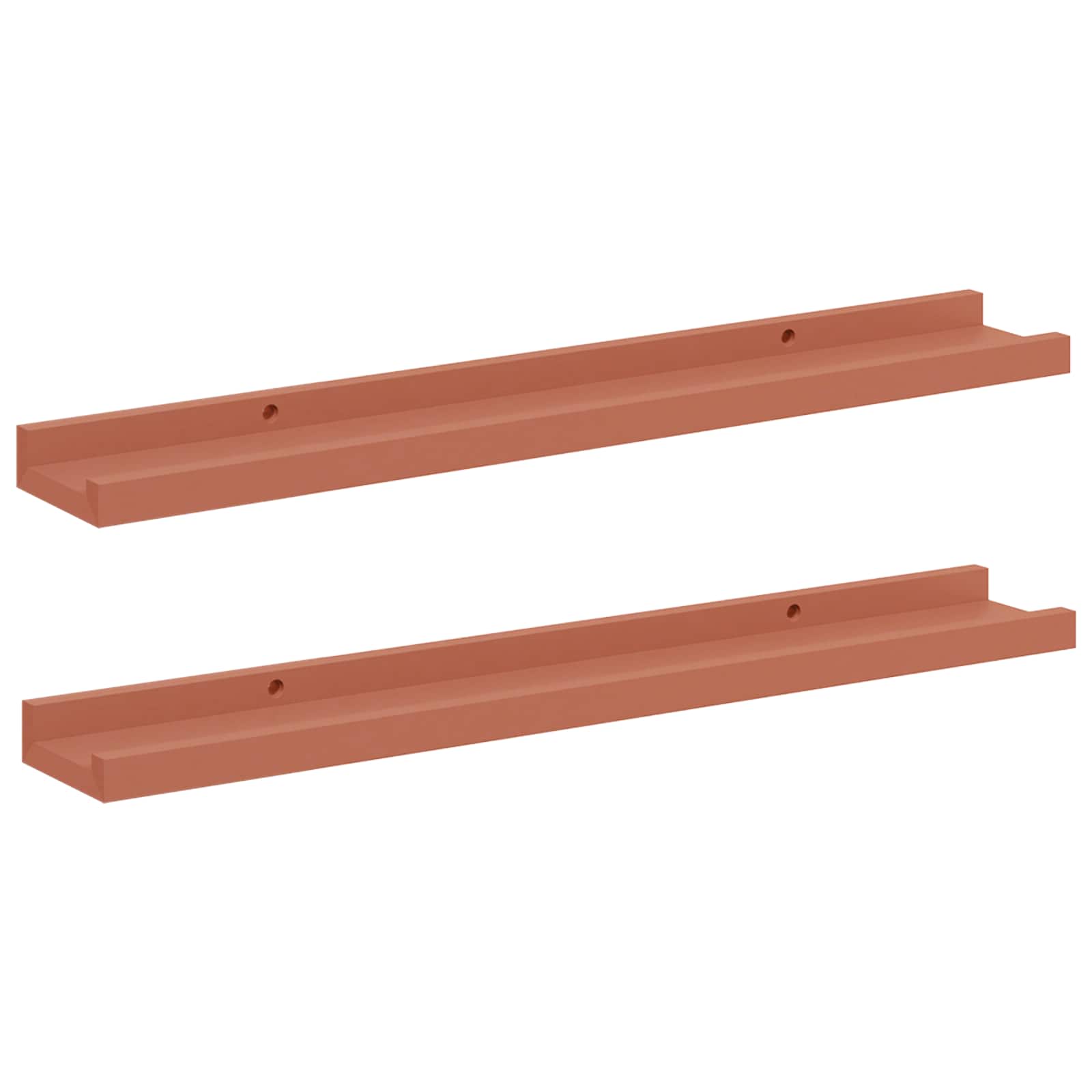 Wandplank met plank 2 pcs Rood 60 x 9 x 3 cm Bewerkt hout is nu te koop bij PeponiXL, paradijselijk wonen!