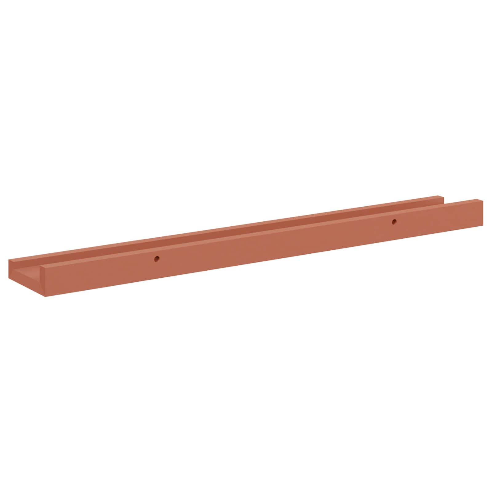Wandplank met plank 2 pcs Rood 60 x 9 x 3 cm Bewerkt hout is nu te koop bij PeponiXL, paradijselijk wonen!