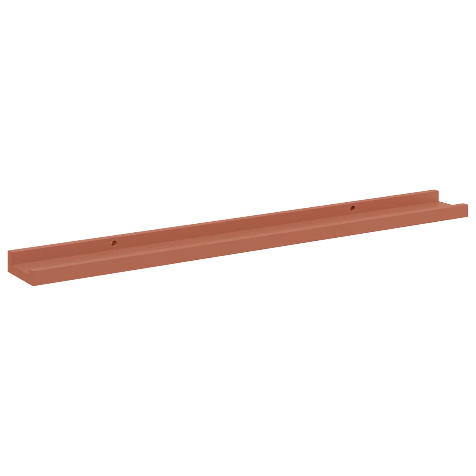 Wandplank met plank 2 pcs Rood 80 x 9 x 3 cm Bewerkt hout is nu te koop bij PeponiXL, paradijselijk wonen!