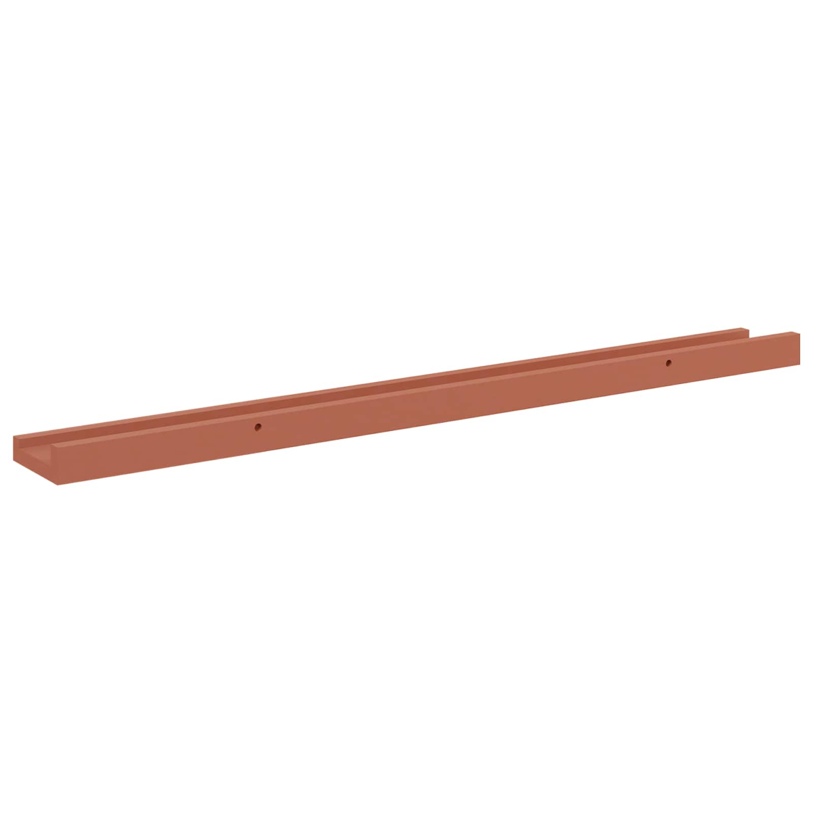 Wandplank met plank 2 pcs Rood 80 x 9 x 3 cm Bewerkt hout is nu te koop bij PeponiXL, paradijselijk wonen!