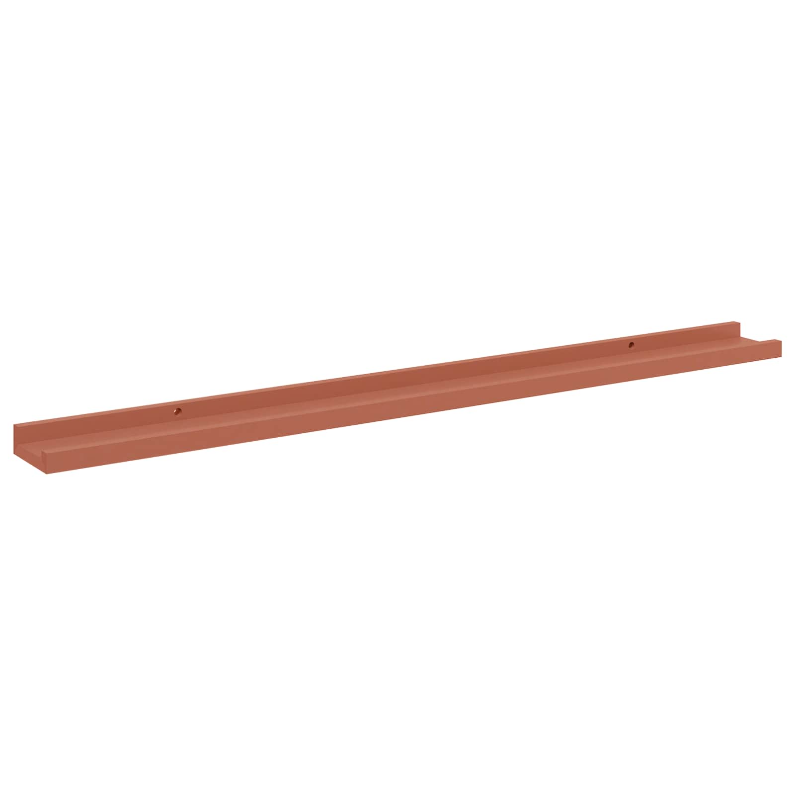 Wandplank met plank 2 pcs Rood 100 x 9 x 3 cm Bewerkt hout is nu te koop bij PeponiXL, paradijselijk wonen!
