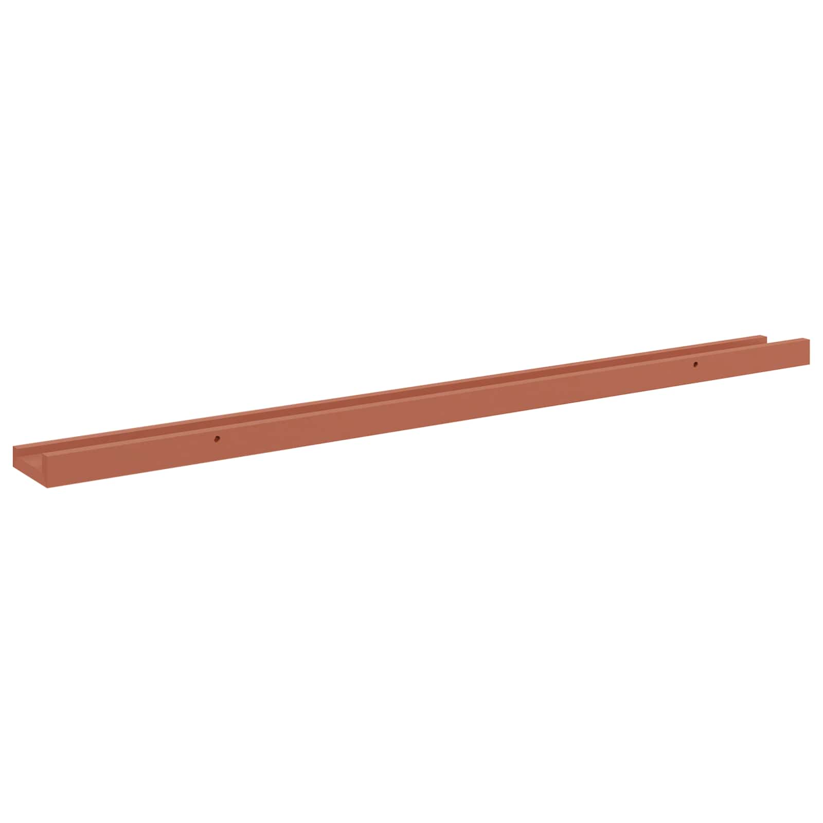 Wandplank met plank 2 pcs Rood 100 x 9 x 3 cm Bewerkt hout is nu te koop bij PeponiXL, paradijselijk wonen!
