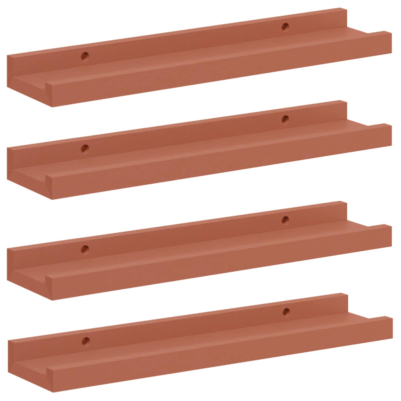 Wandplank met plank 4 pcs Rood 40 x 9 x 3 cm Bewerkt hout is nu te koop bij PeponiXL, paradijselijk wonen!