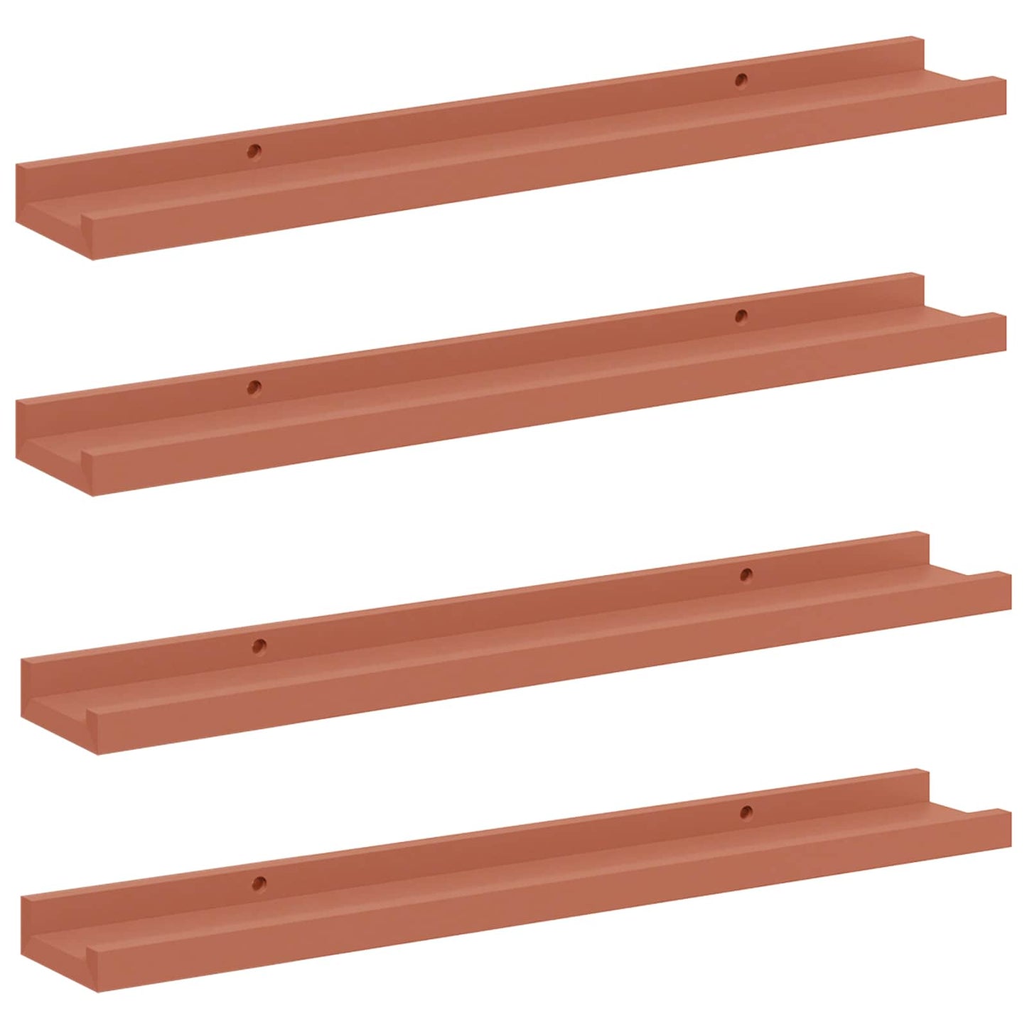 Wandplank met plank 4 pcs Rood 60 x 9 x 3 cm Bewerkt hout is nu te koop bij PeponiXL, paradijselijk wonen!