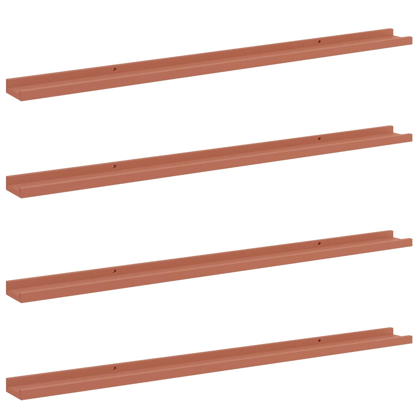 Wandplank met plank 4 pcs Rood 115 x 9 x 3 cm Bewerkt hout is nu te koop bij PeponiXL, paradijselijk wonen!