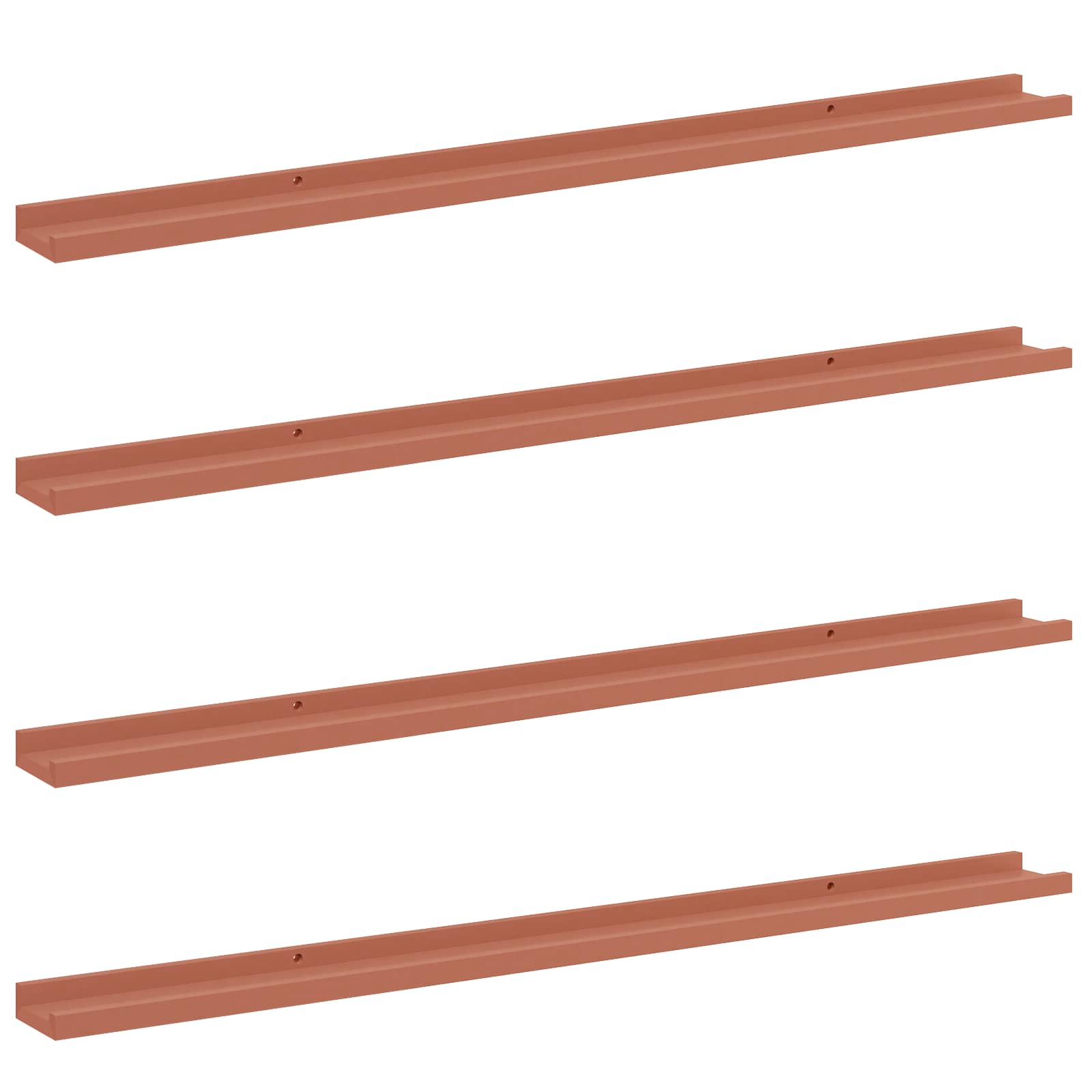 Wandplank met plank 4 pcs Rood 115 x 9 x 3 cm Bewerkt hout is nu te koop bij PeponiXL, paradijselijk wonen!