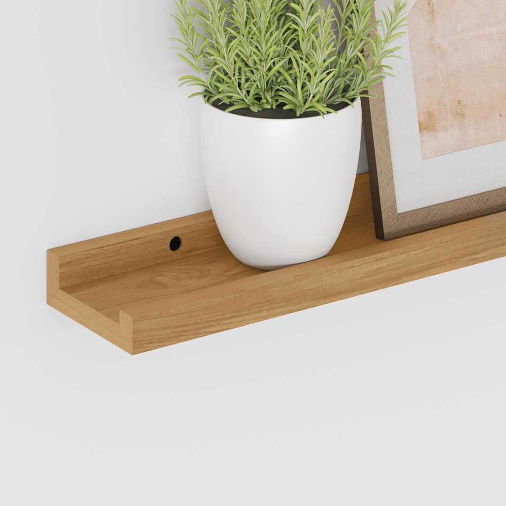 Wandplank met plank 2 pcs Bruin 40 x 9 x 3 cm Bewerkt hout is nu te koop bij PeponiXL, paradijselijk wonen!