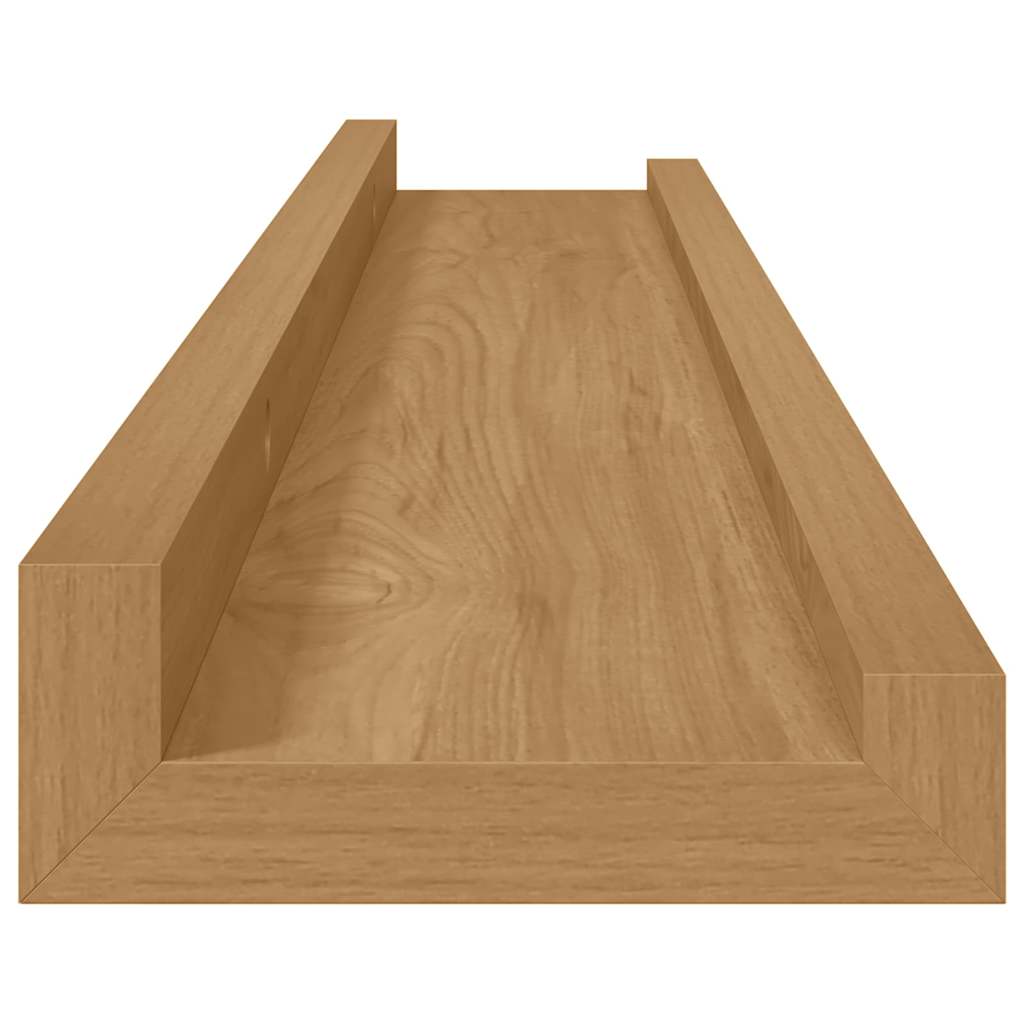 Wandplank met plank 2 pcs Bruin 60 x 9 x 3 cm Bewerkt hout is nu te koop bij PeponiXL, paradijselijk wonen!