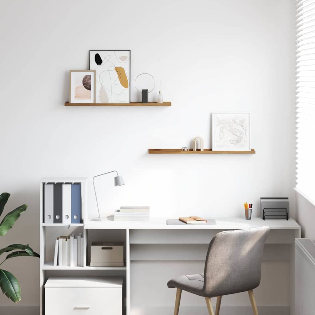 Wandplank met plank 2 pcs Bruin 80 x 9 x 3 cm Bewerkt hout is nu te koop bij PeponiXL, paradijselijk wonen!