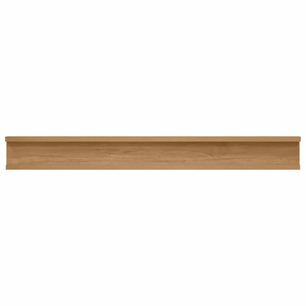 Wandplank met plank 2 pcs Bruin 80 x 9 x 3 cm Bewerkt hout is nu te koop bij PeponiXL, paradijselijk wonen!