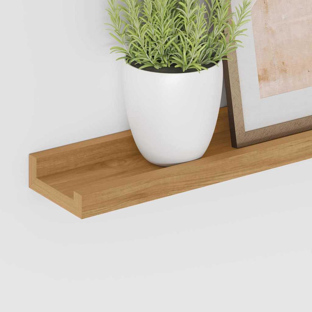 Wandplank met plank 4 pcs Bruin 60 x 9 x 3 cm Bewerkt hout is nu te koop bij PeponiXL, paradijselijk wonen!