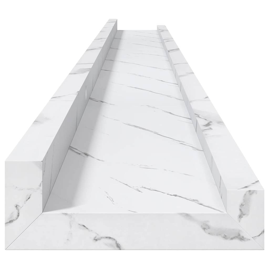 Wandplank 2 pcs Wit Marmer 115 x 9 x 3 cm Bewerkt hout is nu te koop bij PeponiXL, paradijselijk wonen!