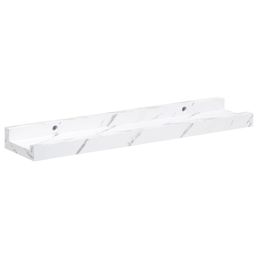 Wandplank met plank 4 pcs Wit Marmer 40 x 9 x 3 cm Bewerkt hout is nu te koop bij PeponiXL, paradijselijk wonen!