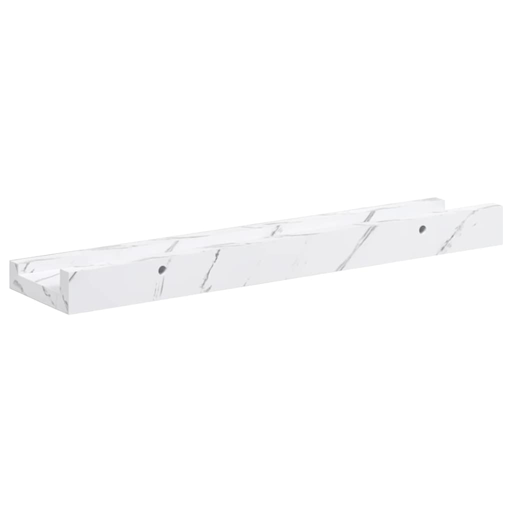 Wandplank met plank 4 pcs Wit Marmer 40 x 9 x 3 cm Bewerkt hout is nu te koop bij PeponiXL, paradijselijk wonen!