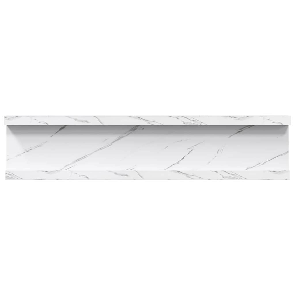 Wandplank met plank 4 pcs Wit Marmer 40 x 9 x 3 cm Bewerkt hout is nu te koop bij PeponiXL, paradijselijk wonen!