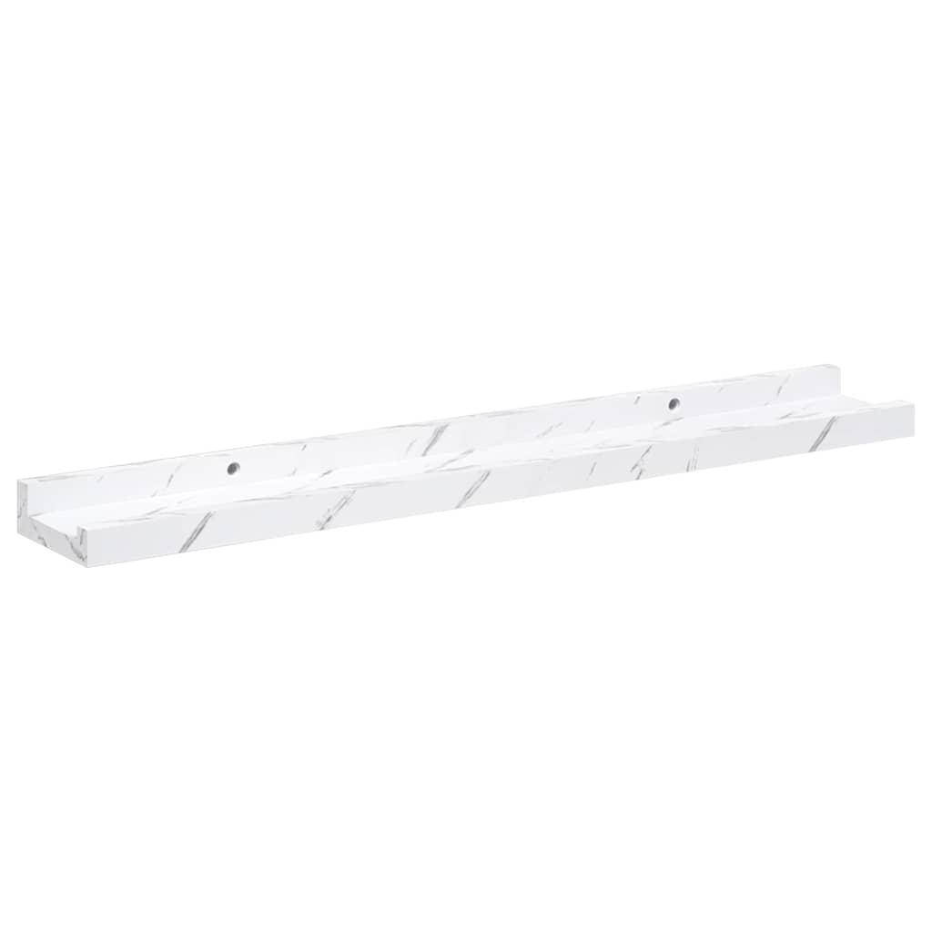 Wandplank met plank 4 pcs Wit Marmer 60 x 9 x 3 cm Bewerkt hout is nu te koop bij PeponiXL, paradijselijk wonen!