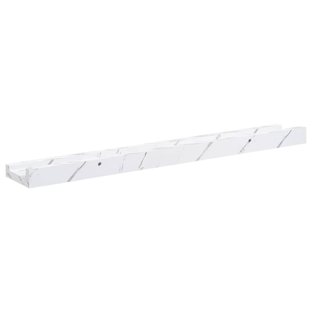 Wandplank met plank 4 pcs Wit Marmer 60 x 9 x 3 cm Bewerkt hout is nu te koop bij PeponiXL, paradijselijk wonen!